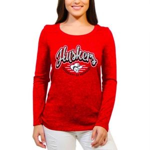 University of Nebraska Huskers Team Long Sleeve Scoop Neck Shirt